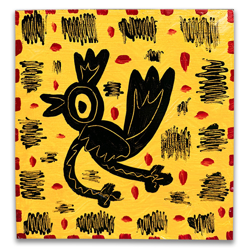 BeBo 12" x 12" Running Chicken on Yellow WP6242